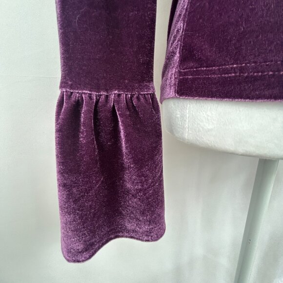 Icône (Simons) Purple Velvet Stretch Mock Neck Top – Small - Picture 6 of 9
